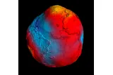 Colorful map of the Earth based on gravity, making earth look more potato shaped. 