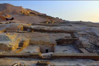 exterior of an Egyptian tomb 