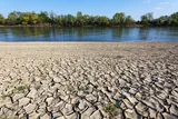 dried mud along the sava river 