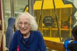Dr. Nancy Grace Roman in front of the James Webb Space Telescope 