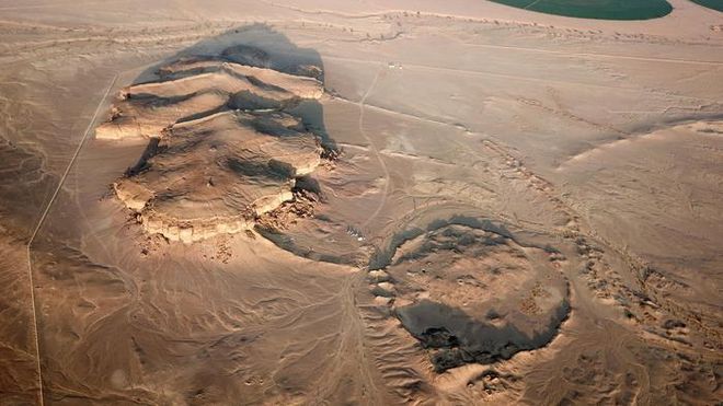 Drone photo of the oasis of Qurayyah