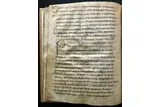 An open page from an eighth-century parchment manuscript of St. Paul’s Epistles that researchers examined for ancient sheeppox virus DNA.