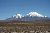 twin snow capped volcanoes 