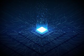 Illustration of AI microchip