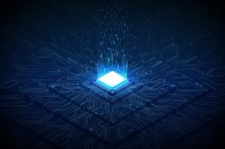 Illustration of AI microchip 