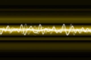 yellow digital soundwaves