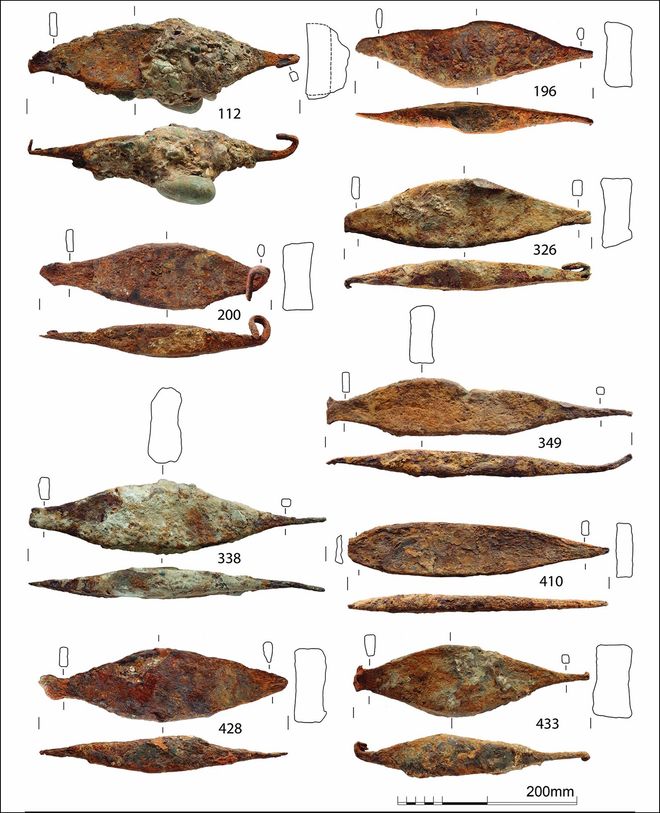 collection of some of the iron bars found in the Danube