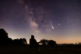 Person watching a meteor shower 