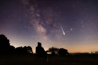 Person watching a meteor shower 