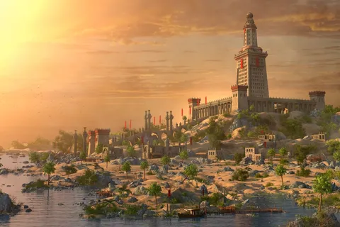 illustration of the light house of Alexandria