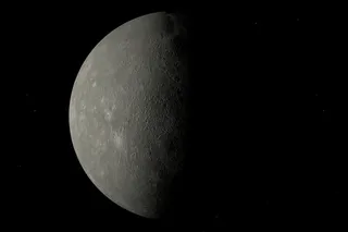 Mercury half shaded in darkness 