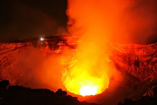 glowing lava from Masaya Volcano 