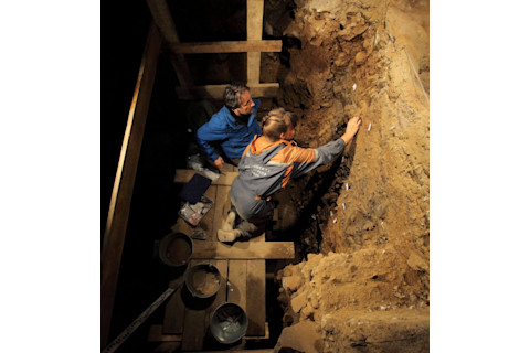 Researchers at Denisova Cave - Russian Academy of Sciences