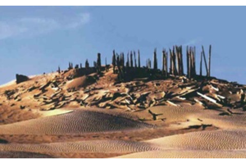 Tomb in Taklamakan Desert of western China - Courtesy