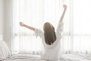 woman waking up