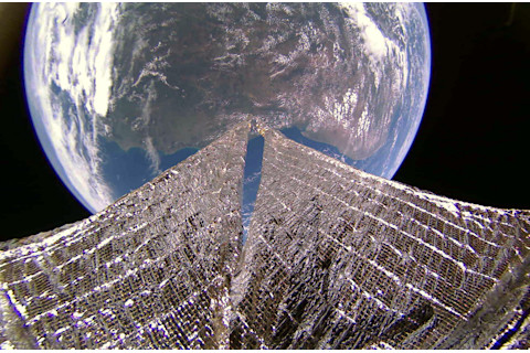 LightSail 2 took this image over South America on January 11. Carl Sagan first promoted the idea of a spacecraft propelled by light pressure on The Tonight Show in 1976. (Credit: The Planetary Society)