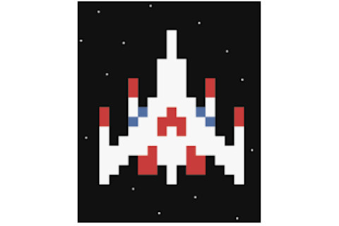 The Galaga spaceship.