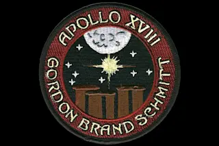 NASA's Apollo 18 mission was ready when it was scrapped by President Nixon. This mission patch, created by space enthusiast Randy Hunt, gives a hint of what could have been. 