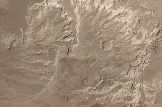Features on Mars like this one, a likely river delta deposit, point to a warmer ancient past. (Image: NASA/JPL)