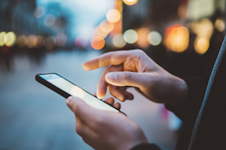 Person holding a smartphone
