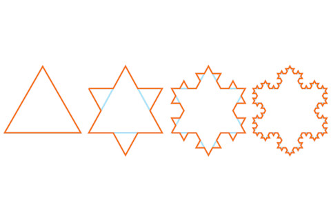 Snowflakes form fractals